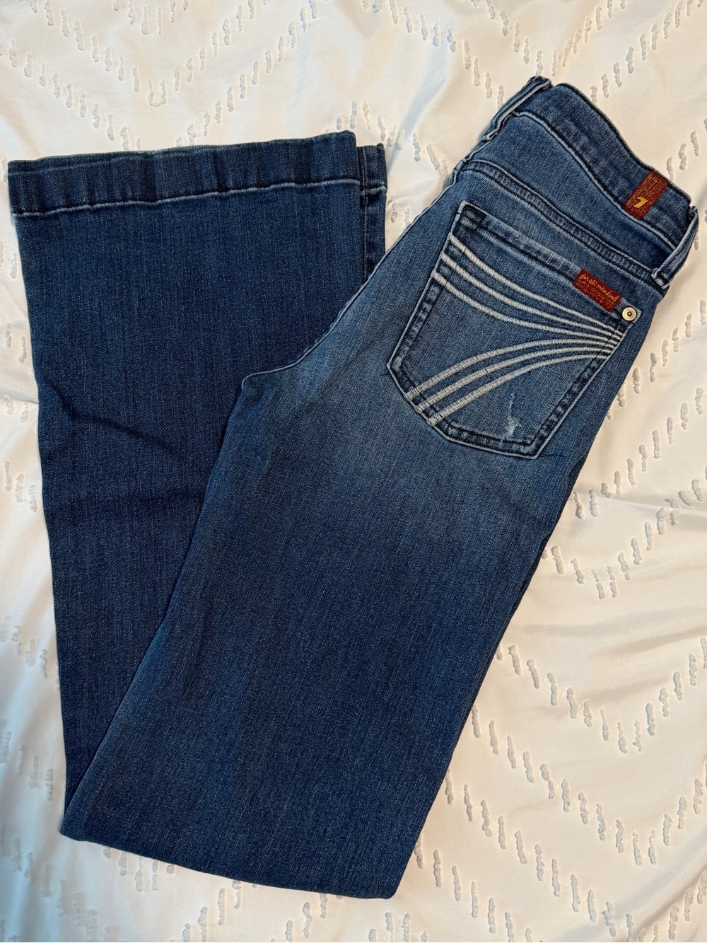 7 For All Mankind Dark Blue Flare Jeans